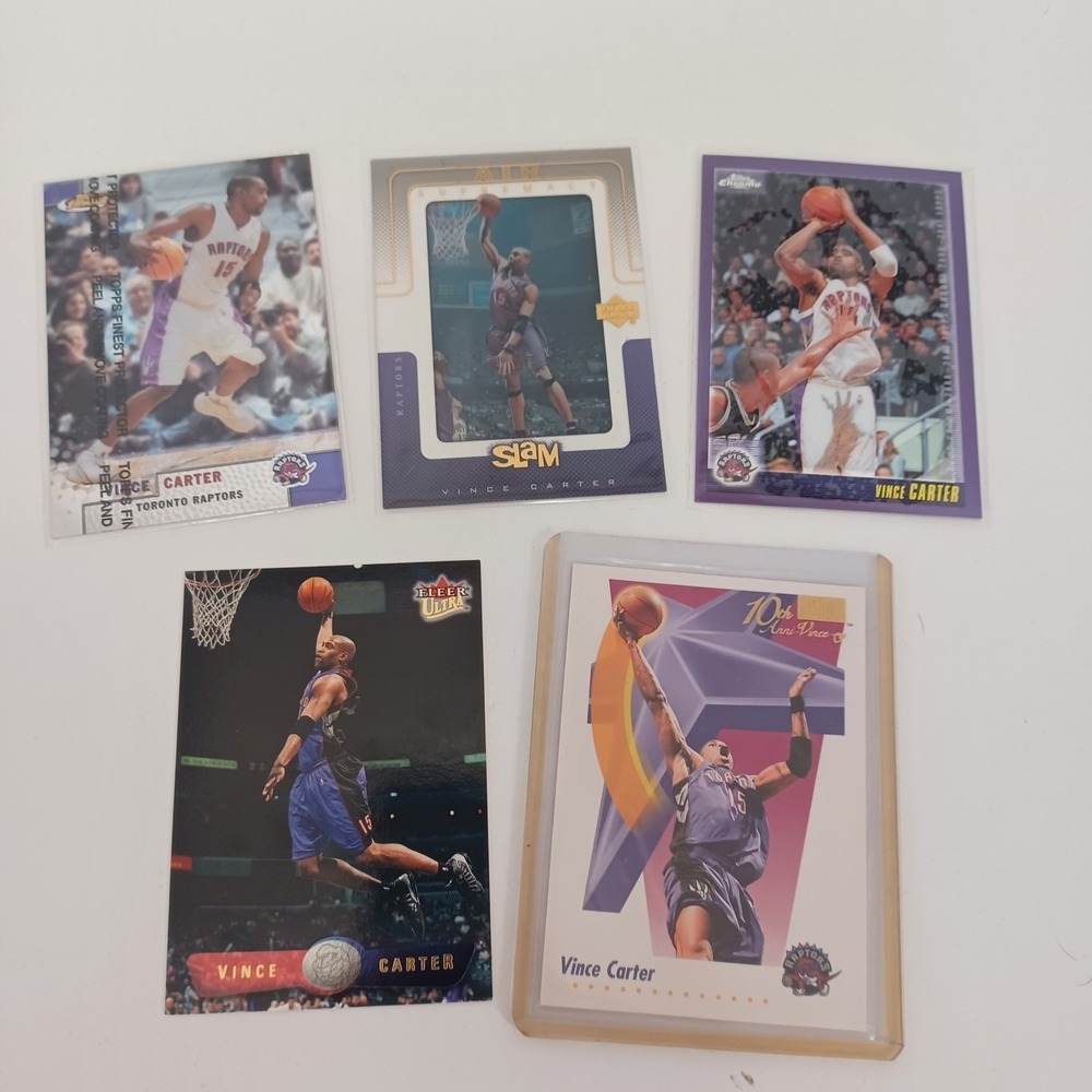 LOT of 5 Vince Carter 2000-2001 Trading Cards Raptors NBA